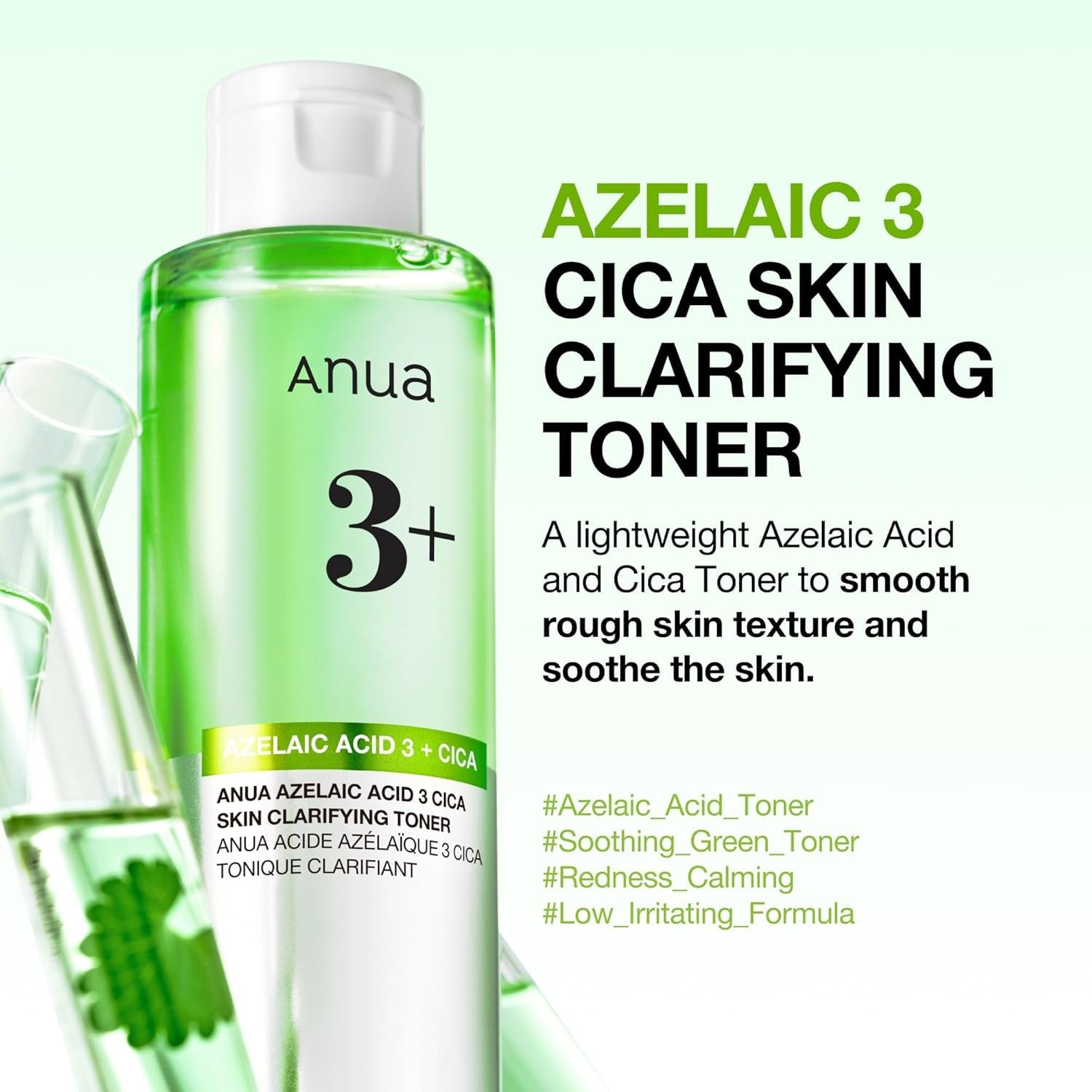 Anua Azelaic Acid 3 CICA Skin Clarifying Toner, Soothing & Clear Care, with Salicylic & Azelaic Acid, Sebum & Spot Care, Suitable for Sensitive Skin, Korean Skincare, 8.45 Fl.Oz