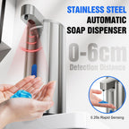 Automatic Soap Dispenser Touchless, Stainless Steel 11.5 Oz 3 Levels Adjustable Hand Soap Dispenser with Rechargeable Sensor Pump for Kitchen & Bathroom Liquid Soap