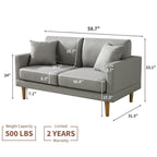 Ainfox Loveseat For Reading, Accent Chair Bedrooms, Modern Couch Chair with Pillows