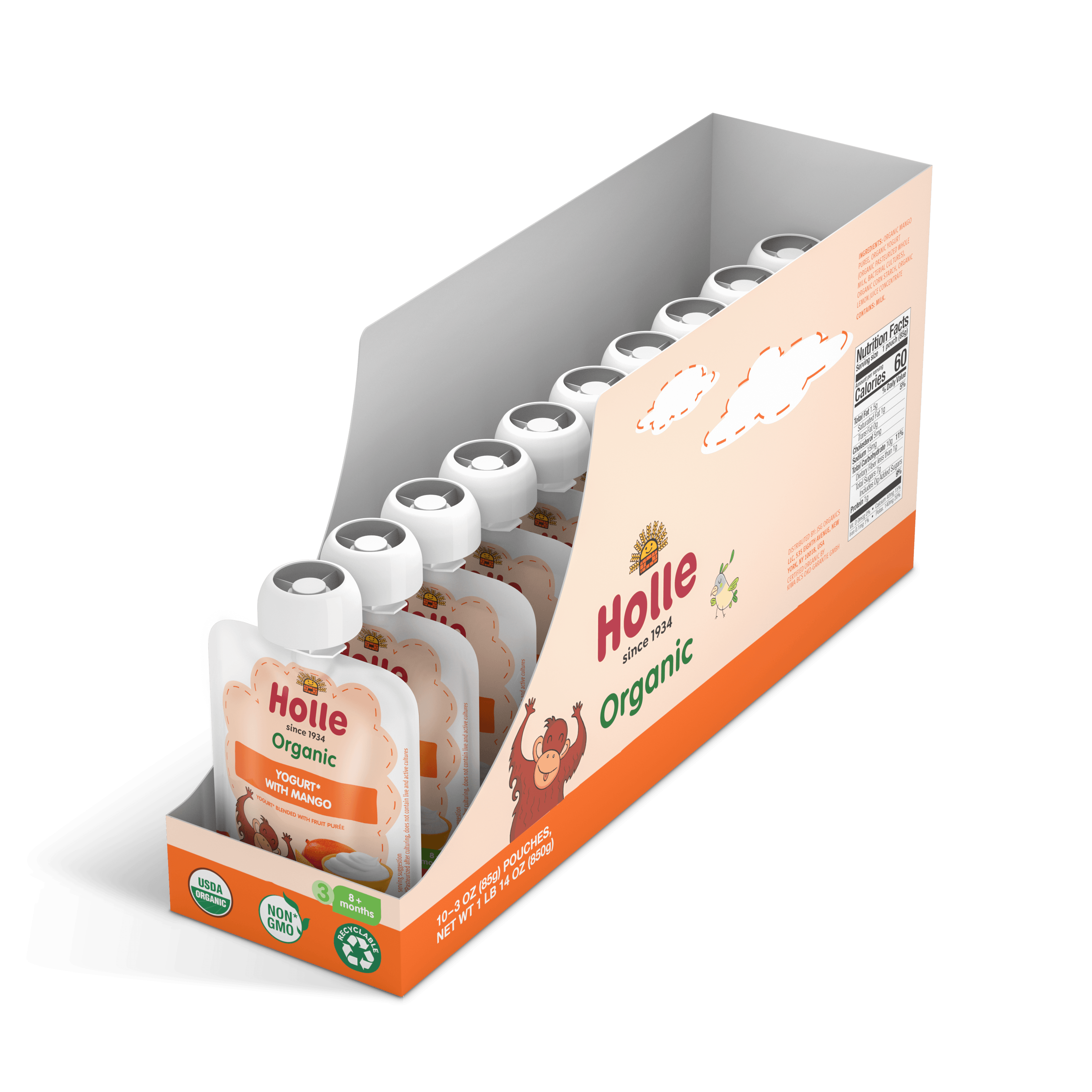 Holle Organic Mango Yogurt Pouches