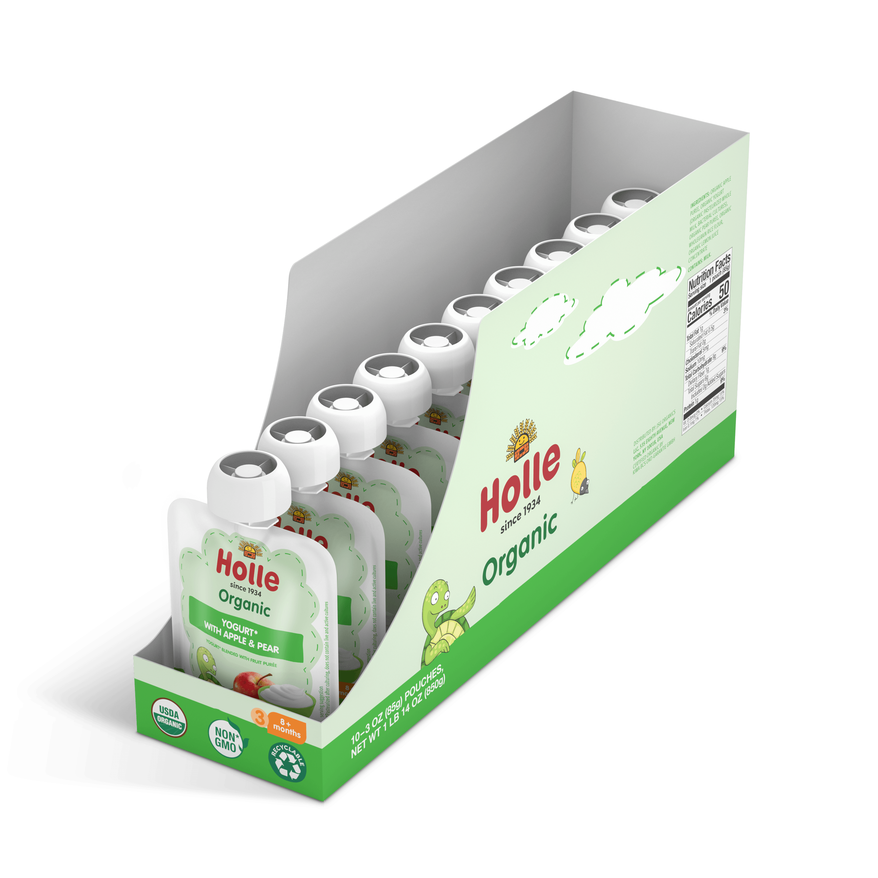Holle Organic Apple & Pear Yogurt Pouches