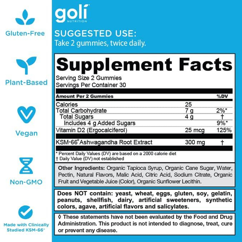 Goli Ultimate Power Wellness Trio: 3-in-1 Gummies for Stress Relief, Gut Health & Immune Support - Vegan, Gluten-Free & Non-GMO!