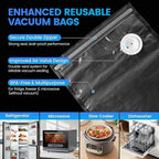 Chef Preserve Compact Vacuum Sealer for Food (Vacuum Sealer Machine + 30 Reusable Vacuum Bags) Powerful Handheld Vacuum Sealer Machine, Seal Meal Saver, Portable Food Sealer