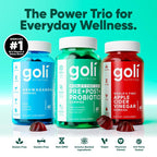 Goli Ultimate Power Wellness Trio: 3-in-1 Gummies for Stress Relief, Gut Health & Immune Support - Vegan, Gluten-Free & Non-GMO!