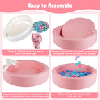 42.5 Inch Round Foam Ball Pits with 25D Sponge Filling and Washable PU Cover for Toddlers