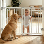 Baby Gate for Stairs Doorways & Kitchen, 26.4"-43" W X 29" H, No Bottom Bar Dog Gate, One-Handed Auto-Close, Hardware Mount Safety Gate for Dogs & Toddlers, Black