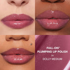 BUXOM Full-On Plumping Lip Polish Gloss - Dolly Shade Extension Lipgloss, High-Shine Shimmer, Hydrating Peptide Complex, Non-Sticky, Cruelty-Free, Hydrating