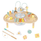 7-in-1 Toddler Activity Table Montessori Sensory Toy for 12 Month+ Wooden Musical Play Table
