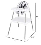 Evenflo Eat and Grow 4-In-1 Convertible High Chair (Pop Star White)