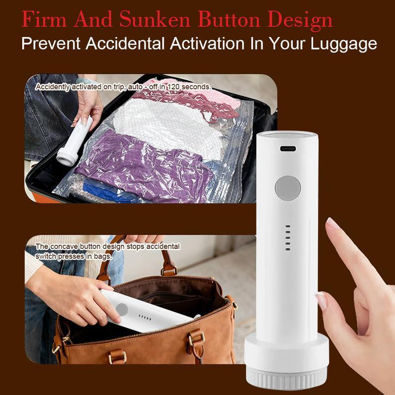【2026 Upgraded】X7 Cordless Travel Vacuum Storage Compression Bag Set with Rechargeable Air Pump 9/15 Pack Waterproof & Reusable Compression Packing Bags for 2 Size,140L/Min Powerful Air Removal，Perfect for Carry-On Suitcases,