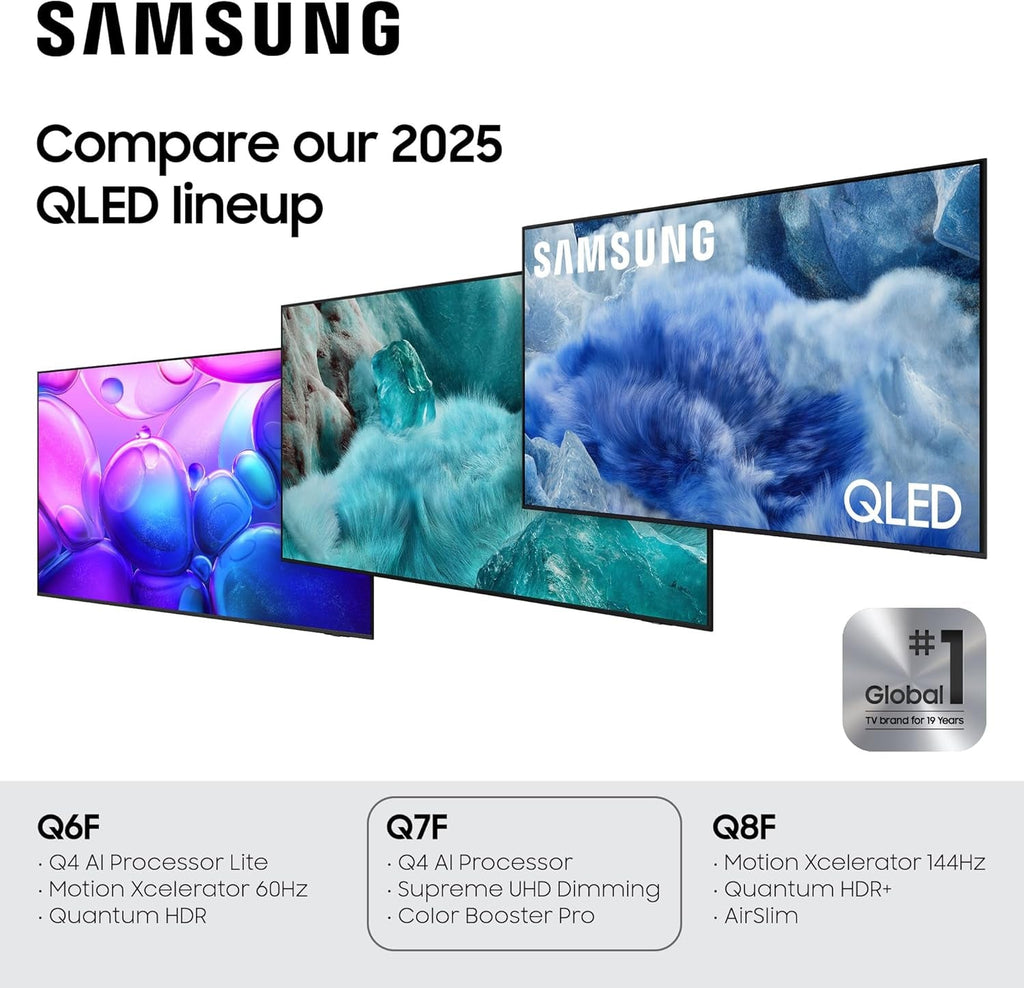 Samsung 65-Inch Class QLED Q7F Series  Vision AI Smart TV (2025 Model, 65Q7F) Quantum HDR, Object Tracking Sound Lite, Q4 AI Gen1 Processor, 4K Upscaling, Gaming Hub, Alexa Built-In