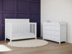 Solstice 5-In-1 Convertible Baby Crib, White