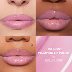 BUXOM Full-On Plumping Lip Polish Gloss - Dolly Shade Extension Lipgloss, High-Shine Shimmer, Hydrating Peptide Complex, Non-Sticky, Cruelty-Free, Hydrating