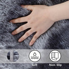 Light Gray Shaggy Area Rug – Soft Plush Indoor Carpet