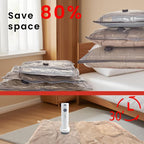 【2026 Upgraded】X7 Cordless Travel Vacuum Storage Compression Bag Set with Rechargeable Air Pump 9/15 Pack Waterproof & Reusable Compression Packing Bags for 2 Size,140L/Min Powerful Air Removal，Perfect for Carry-On Suitcases,