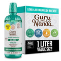 Gurunanda Fresh Breath Mouthwash, Ada-Accepted, Alcohol & Fluoride-Free, Sodium Chlorite, Essential Oils & Vitamins, 12-Hrs Fresh Breath, Wild Mint, 33.8 Oz