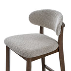 ACTU Counter Stools Set of 2, 26” Upholstered Bar Stools, Solid Wood, Mid-Century Modern