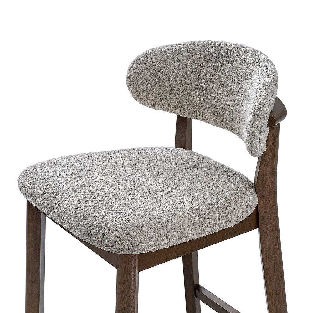 ACTU Counter Stools Set of 2, 26” Upholstered Bar Stools, Solid Wood, Mid-Century Modern