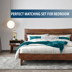 [Buy 1 Get 1] Aurora Solid Wood Bed Frame & Nightstand