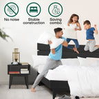 [Buy 1 Get 1] Aurora Solid Wood Bed Frame & Nightstand
