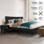 [Buy 1 Get 1] Aurora Solid Wood Bed Frame & Nightstand
