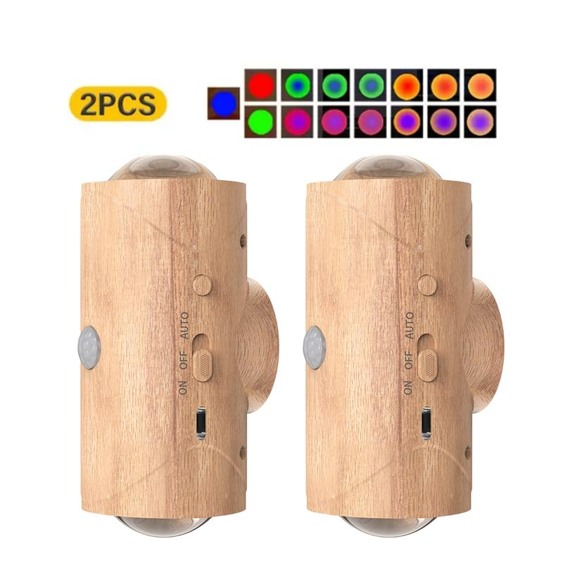Rechargeable LED Motion Sensor Night Light – 8 Ambient Colors, Auto-On, Long Battery Life, Stick Anywhere, No Outlet Needed – Cozy, Plug-Free Lighting for Bedroom, Bathroom, Stairs & More!