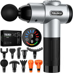 TOLOCO Massage Gun, Deep Tissue Back Massage for Athletes for Pain Relief, Percussion Massager with 10 Massages Heads & Silent Brushless Motor, Valentines Day Gifts for Him Her, Black