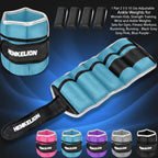 1 Pair 2 3 5 10 Lbs Adjustable Ankle Weights for Women Men Kids, Strength Training Wrist and Ankle Weights Sets for Gym, Fitness Workout, Running, Lifting - Black Grey Pink Blue Purple