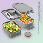 Adult Lunch Box Kids 3 Layers Stackable,Bento Lunch Box 72Oz Large Capacity Leak-Proof with Sauce Containers for Work,School,Outside Tableware Grey