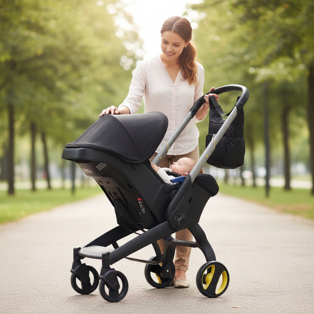 Baby Stroller with Free Bag ,Newborn Stroller,Foldable Stroller Legs,Equipped with Chest Clip,One-Click Contraction Function,Alloy Metal Material,4-Wheel Travel Toddler Stroller
