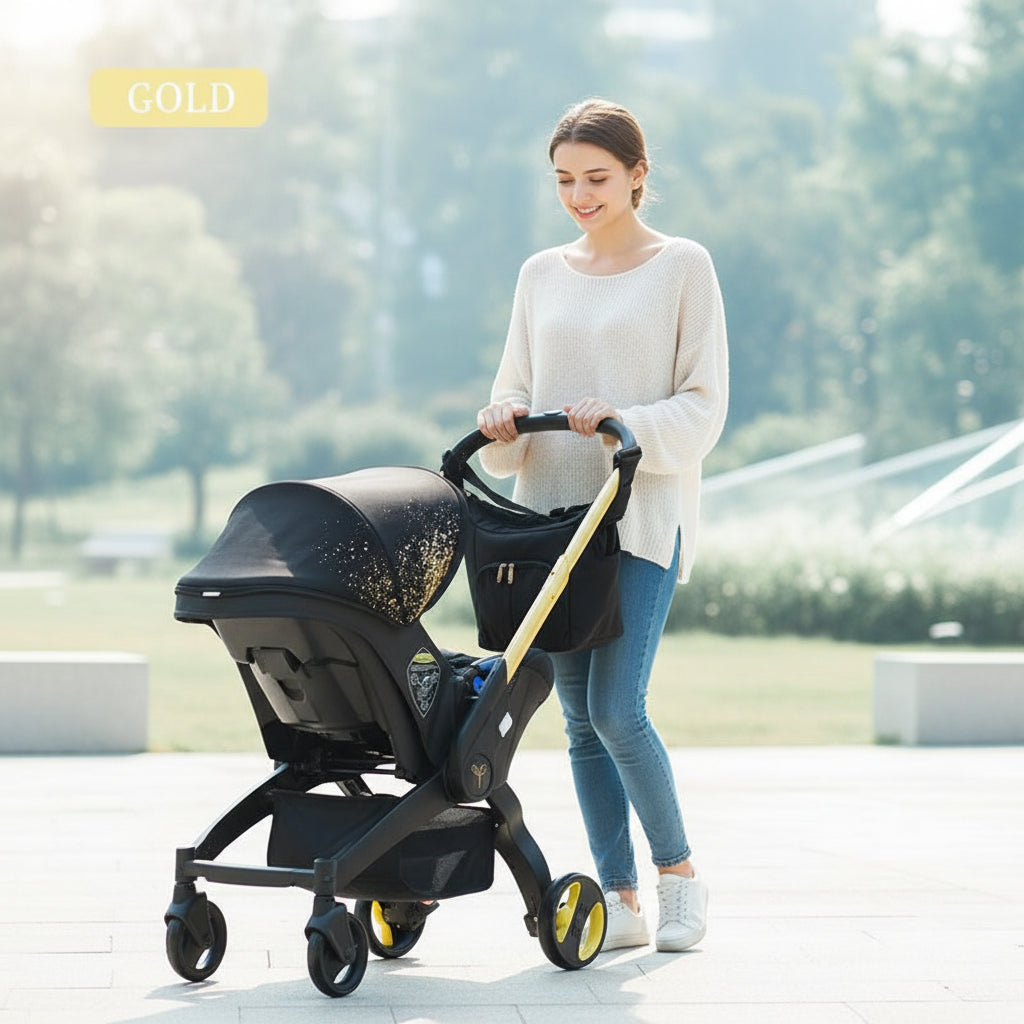 Baby Stroller with Free Bag ,Newborn Stroller,Foldable Stroller Legs,Equipped with Chest Clip,One-Click Contraction Function,Alloy Metal Material,4-Wheel Travel Toddler Stroller