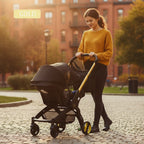 Baby Stroller with Free Bag ,Newborn Stroller,Foldable Stroller Legs,Equipped with Chest Clip,One-Click Contraction Function,Alloy Metal Material,4-Wheel Travel Toddler Stroller
