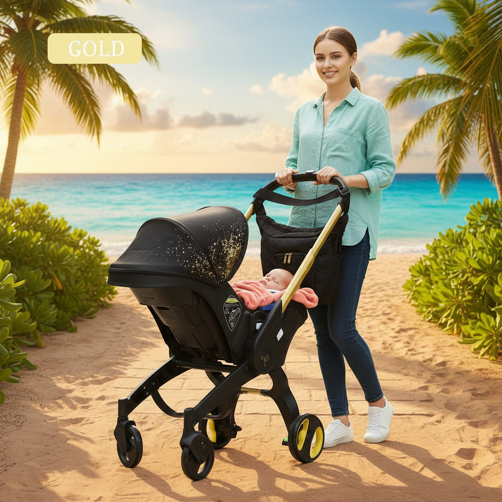 Baby Stroller with Free Bag ,Newborn Stroller,Foldable Stroller Legs,Equipped with Chest Clip,One-Click Contraction Function,Alloy Metal Material,4-Wheel Travel Toddler Stroller