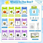 Flash Card Learning Toy – 112 Cards, 224 Words | USB Rechargeable Reading Toy for Kids (Pink/Blue)