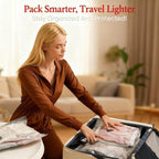 【2026 Upgraded】X7 Cordless Travel Vacuum Storage Compression Bag Set with Rechargeable Air Pump 9/15 Pack Waterproof & Reusable Compression Packing Bags for 2 Size,140L/Min Powerful Air Removal，Perfect for Carry-On Suitcases,