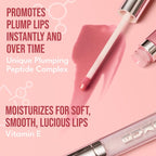 BUXOM Full-On Plumping Lip Polish Gloss - Dolly Shade Extension Lipgloss, High-Shine Shimmer, Hydrating Peptide Complex, Non-Sticky, Cruelty-Free, Hydrating