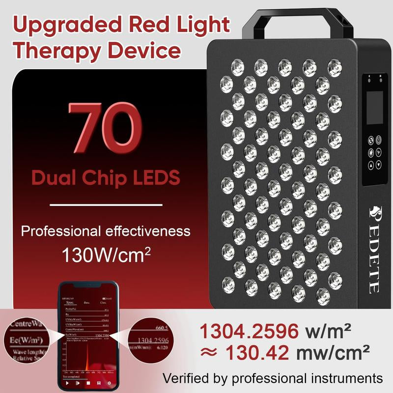 PEDETE Red Light Therapy Panel for Face & Body | Relieve Pain, Improve Skin & Sleep, High Power LED Light (630/660/810/850/940Nm)