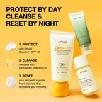 [Anua] Sun-Ready Travel Kit ｜No White Cast Sunscreen, Mini Cleansing Foam, Mini Cleansing Oil, Travel Size, Korean Skincare, Spf, Deep Pore Cleanse, Suncare