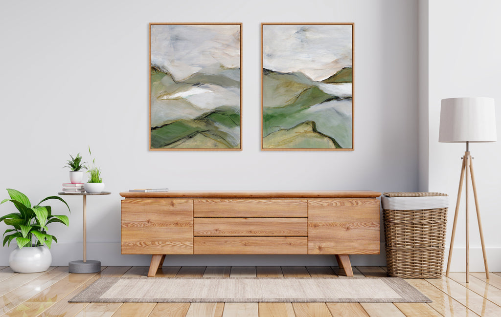 Sylvie Whispers of the Hills 1 and 2 Framed Canvas Art Set by Nikita Jariwala