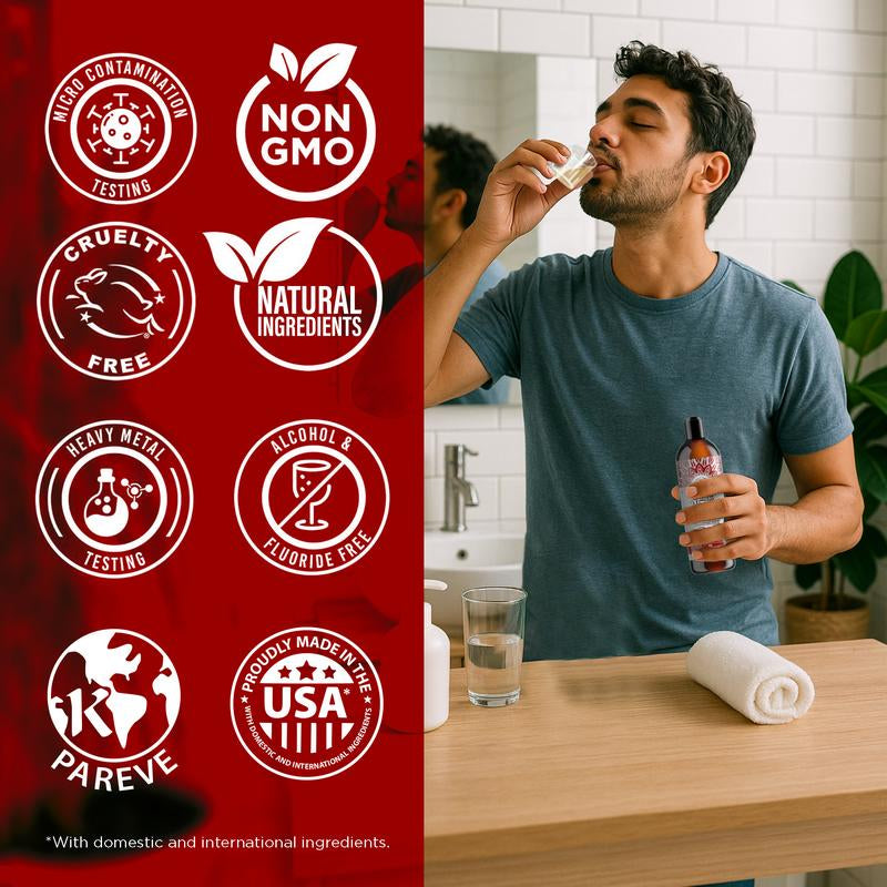 Gurunanda Coconut & Cinnamon Oil Pulling Flavor + Neem & Ashwagandha - 8 Oz Oral Daily