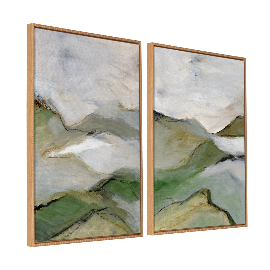 Sylvie Whispers of the Hills 1 and 2 Framed Canvas Art Set by Nikita Jariwala
