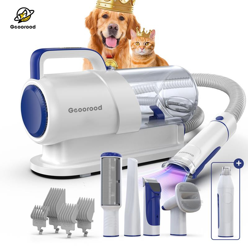 Geoorood Dog Grooming Vacuum All-In-One Kit with 10Kpa Suction, 2.2L Dust Tank, Adjustable Combs, Lightweight Design, Perfect for Gifts & Home Use