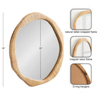 Rahfy Rattan Irregular Round Wall Mirror