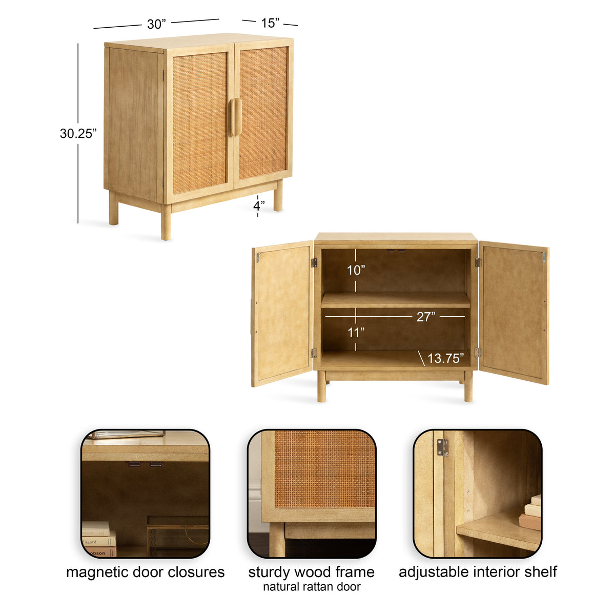 Ori Rattan Accent Floor Cabinet