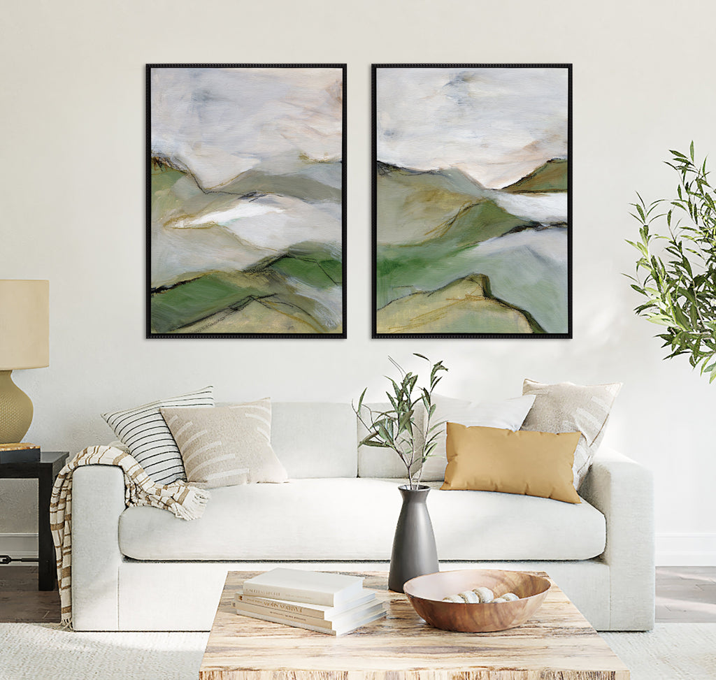 Sylvie Whispers of the Hills 1 and 2 Framed Canvas Art Set by Nikita Jariwala