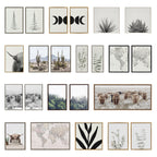 Sylvie Texas Longhorn, Highland Cow Portrait Close Color and Herd of Highland Cows Color Framed Canvas Art Set by The Creative Bunch Studio