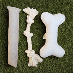 Natural Dog Toy Bundle for Cuddles, Fetch and Tugging - Small to Large Dogs Options | Boba & Vespa