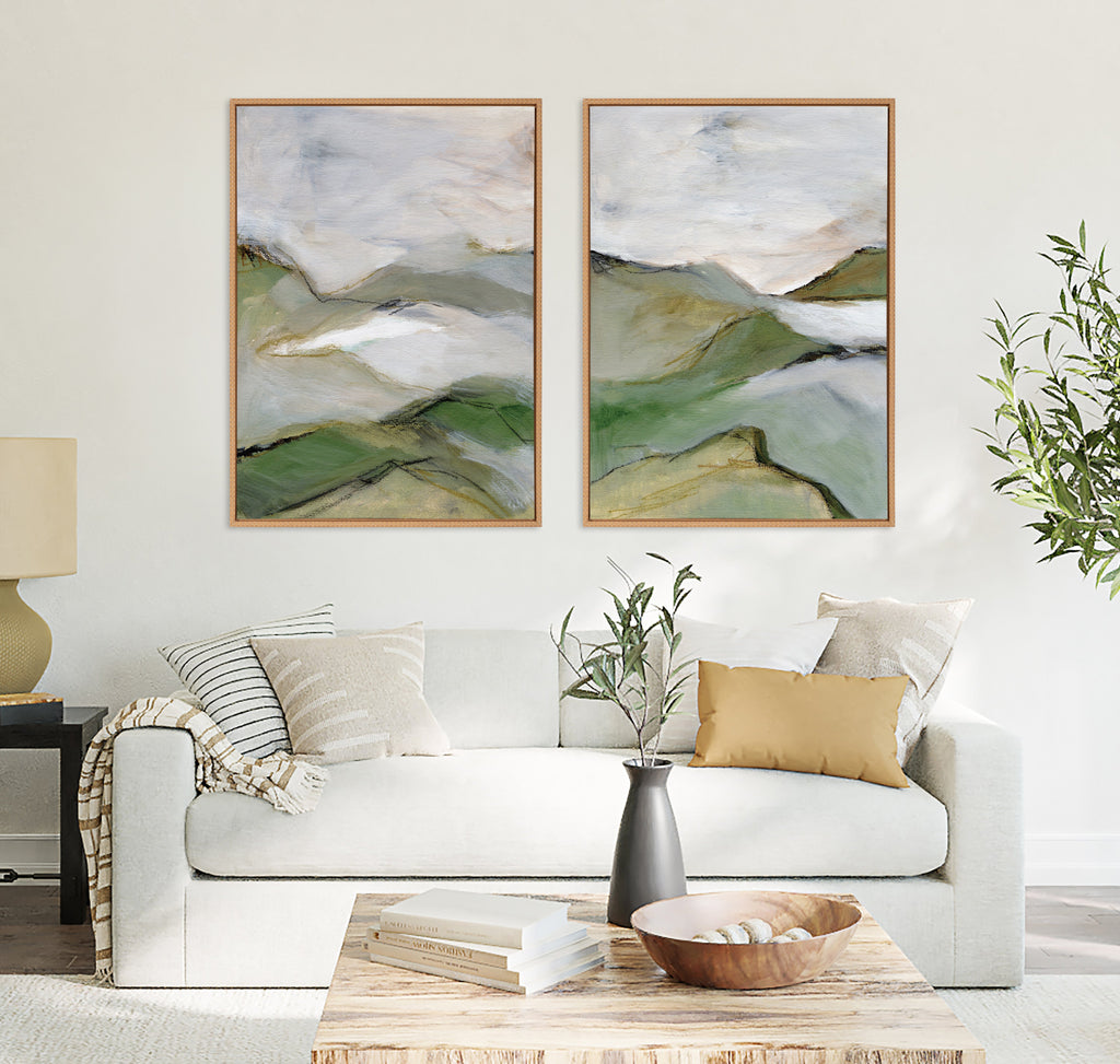 Sylvie Whispers of the Hills 1 and 2 Framed Canvas Art Set by Nikita Jariwala