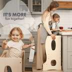 Stable Montessori Tower: Wooden Growing Chair - Ivory