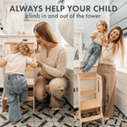 Stable Montessori Tower: Wooden Growing Chair - Ivory